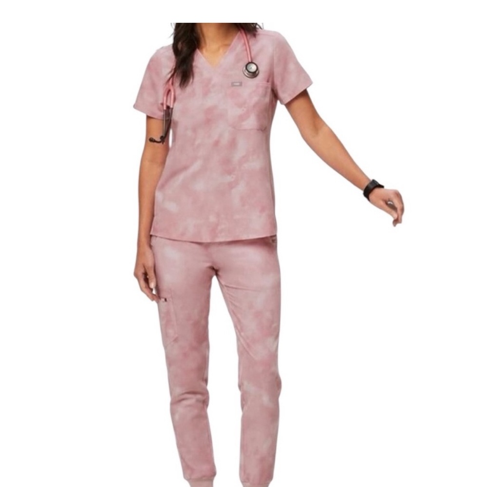 Figs Pink Marble Limited Edition Scrub Set